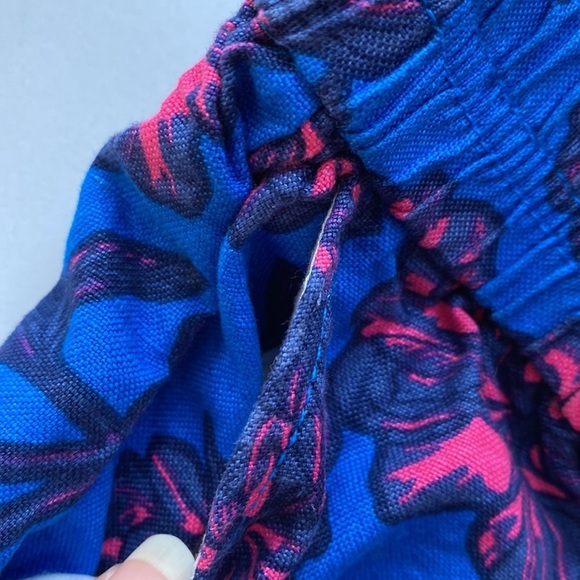 Crewcuts Girls Size 8 Linen Blend Floral Shorts Blue and‎ Pink Flowers - Picture 6 of 7